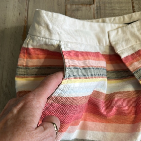 TOMMY HILFIGER MULTICOLOR STRIPES, FLAT HIGH WAIST, POCKET SHORTS SIZE 10 - Picture 6 of 13